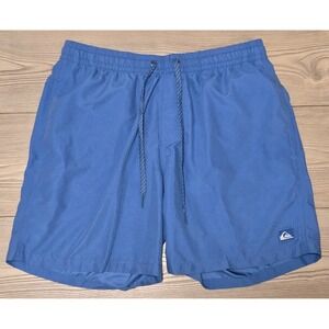 Quiksilver Swim Shorts Blue Mens Medium Quicksilver Surf Board Drawstring